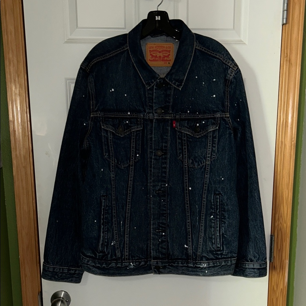Levi's Dark Blue / White Splatter Denim Jacket- Men’s XL